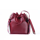 Swdf 2018 Women Bag With Colorful Strap Bucket Bag Women Pu Leather Shoulder Bags Brand Designer