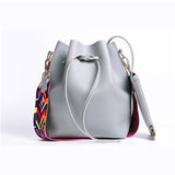 Swdf 2018 Women Bag With Colorful Strap Bucket Bag Women Pu Leather Shoulder Bags Brand Designer