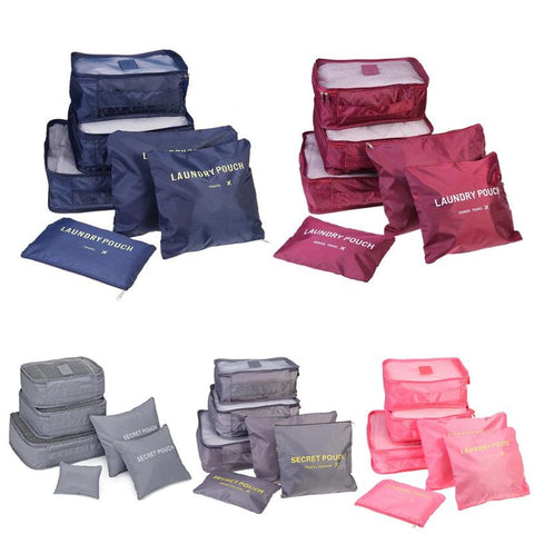 6Pcs Travel Storage Bag High Capacity Clothes Tidy Pouch Luggage Organizer Portable Container