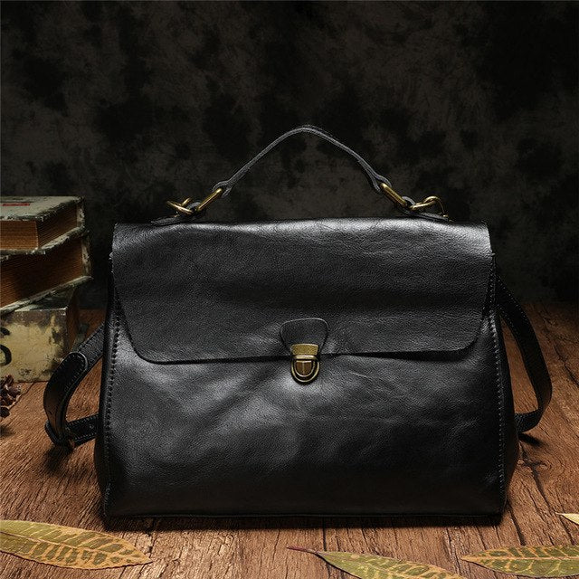 Retro Leather Women Messenger Bag New Commuter Handbag Wild Female Lock Bags Shoulder Slung British