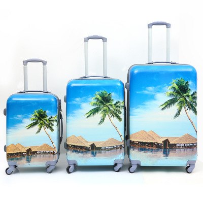 Pc Printing Pattern Suitcase,Portable Password Box,Universal Wheel Trolley Case,Wholesale Rolling