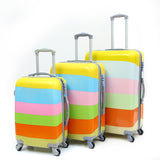 3-Piece Trolley Case, Printed Pattern Lock Luggage,Universal Wheel Suitcase, High Quality Pc