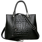 Jiessie & Angela New Brand Designer Crocodile Real Leather Women Tote Bag Fashion Women Cross