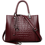 Jiessie & Angela New Brand Designer Crocodile Real Leather Women Tote Bag Fashion Women Cross