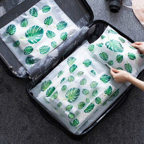 Transparent Plant Cosmetic Bag Travel Makeup Case Women Zipper Make Up Organizer Storage Pouch