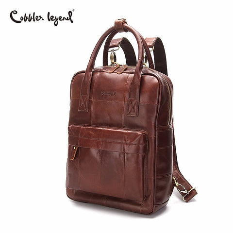 Cobbler Legend Women Male Backpack Genuine Leather Backpack Schoolbag For Girls Shoulder Bag