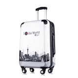 Letrend Creative Women Rolling Luggage Spinner Suitcases Wheels Trolley Password Travel Bag 20 Inch