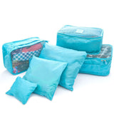 6Pcs/Set Lightweight Luggage Travel Bags Men And Women Packing Cubes Organizer Compression Pouches