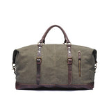 Augur Men Travel Bags Canvas Leather Carry On Luggage Bags Men Duffel Bags Travel Tote Large