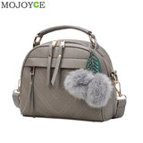 Fashion Pu Leather Handbag For Women 2018 New Girl Messenger Bags With Ball Toy Bolsa Female
