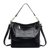 Anawishare Women Genuine Leather Handbag Tassel Real Leather Shoulder Bag Cowhide Ladies Tote Cow