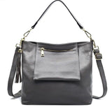 Anawishare Women Genuine Leather Handbag Tassel Real Leather Shoulder Bag Cowhide Ladies Tote Cow