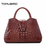Tomubird 2019 New Women Genuine Leather Bag Brands Crocodile Embossed Luxury Women  Tote Bag Top