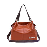 Retro Women Versatile Handbag Soft Offer Pu Leather Bags Zipper Messenger Bag Simple Splice