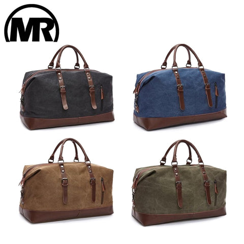 Markroyal Canvas Leather Men Travel Bags Carry On Luggage Bags Men Duffel Bags Handbag Travel