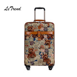 Letrend Cute Bear Student Travel Bag Spinner Rolling Luggage Wheel Suitcase Trolley 16 Inch Chidren