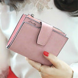 Fashion Small Female Purse Short Purse Lady Letter Snap Fastener Zipper Short Clutch Wallet Solid