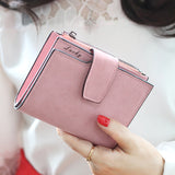 Fashion Small Female Purse Short Purse Lady Letter Snap Fastener Zipper Short Clutch Wallet Solid