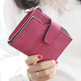 Fashion Small Female Purse Short Purse Lady Letter Snap Fastener Zipper Short Clutch Wallet Solid