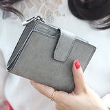 Fashion Small Female Purse Short Purse Lady Letter Snap Fastener Zipper Short Clutch Wallet Solid