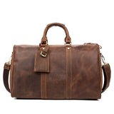 Crazy Horse Genuine Leather Travel Bag Men Vintage Travel Duffel Bags Cow Leather Carry On
