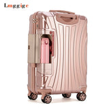 Pc Rolling Suitcase With Cup Holder,Travel Luggage Bag ,Universal Wheel Trip Trolley