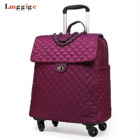 Women'S 20 Inch Suitcase, Cabin Luggage Bag, Travel Case With Rolling, Universal Wheel Trip Trolley