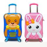 3D Stereo Child Trolley Case,Bunny Air Suitcase,Universal Wheel Cartoon 20 Inch,Abs+Pc Storage