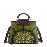 Esufeir New Embossed Genuine Leather Women Handbag Vintage Shoulder Bag Patchwork Messenger Bag