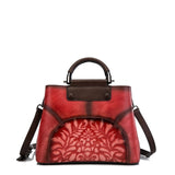Esufeir New Embossed Genuine Leather Women Handbag Vintage Shoulder Bag Patchwork Messenger Bag