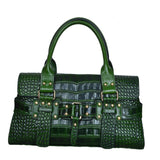 Genuine Leather Women Shoulder Tote Handbag Oil Wax Cowhide Crocodile Pattern Fashion Female