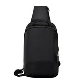 Fashion Men Chest Bag Crossbody Pack For Teenagers Usb Charging Anti-Theft Canvas Shoulder Bag