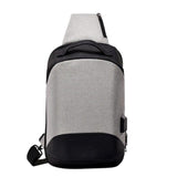 Fashion Men Chest Bag Crossbody Pack For Teenagers Usb Charging Anti-Theft Canvas Shoulder Bag