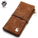 2019 New Fashion Women Wallets Drawstring Nubuck Leather Zipper Wallet Women'S Long Design Purse