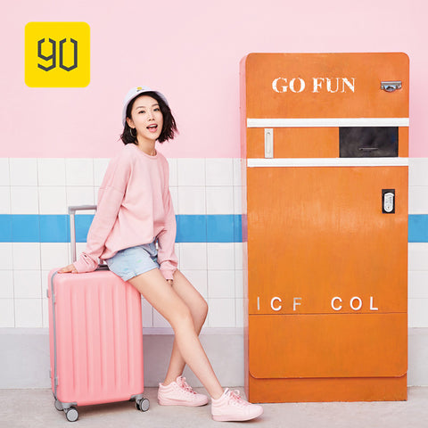 Xiaomi 90Fun  Pc Hardside 24/28" Pink/Green Rolling Luggage Suitcase Women Trolley Bag Travelling