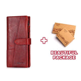 Kavis Genuine Leather Women Wallet Female Long Clutch Lady Walet Portomonee Rfid Luxury Brand Money