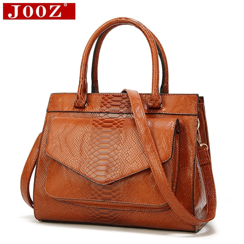 Jooz New Fashion Woman Bag Luxe Cuir Serpentine Women'S Leather Handbags With Pouch Ladies Trunk
