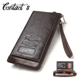 2018 Men Wallet Clutch Genuine Leather Brand Rfid  Wallet Male Organizer Cell Phone Clutch Bag Long