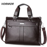 Vormor 2019 Men Casual Briefcase Business Shoulder Bag Leather Messenger Bags Computer Laptop