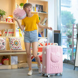 2Pcs/Set Lovely 14Inch Cosmetic Bag 3D Hello Kitty 20 24 Inches Girl Students Trolley Case Travel
