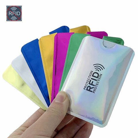 Anti Rfid Wallet Blocking Reader Lock Bank Card Holder Id Bank Card Case Protection Metal Credit