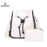 Women Bag 2Pcs/Set Top-Handle Big Capacity Female Pu Handbag Girls School Shoulder Books Packs
