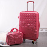 2Pcs/Set Lovely 14Inch Cosmetic Bag Hello Kitty 20 24 Inches Girl Students Trolley Case Travel