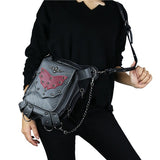 Fashion Gothic Steampunk Skull Retro Rock Bag Men Women Waist Bag Shoulder Bag Phone Case Holder