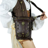 Fashion Gothic Steampunk Skull Retro Rock Bag Men Women Waist Bag Shoulder Bag Phone Case Holder