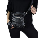 Fashion Gothic Steampunk Skull Retro Rock Bag Men Women Waist Bag Shoulder Bag Phone Case Holder