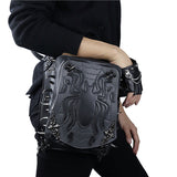 Fashion Gothic Steampunk Skull Retro Rock Bag Men Women Waist Bag Shoulder Bag Phone Case Holder