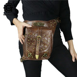 Fashion Gothic Steampunk Skull Retro Rock Bag Men Women Waist Bag Shoulder Bag Phone Case Holder