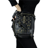 Fashion Gothic Steampunk Skull Retro Rock Bag Men Women Waist Bag Shoulder Bag Phone Case Holder