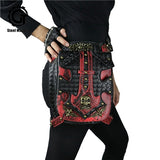 Fashion Gothic Steampunk Skull Retro Rock Bag Men Women Waist Bag Shoulder Bag Phone Case Holder